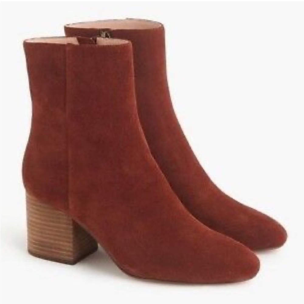 J.Crew Suede Sadie Boots in Redwood